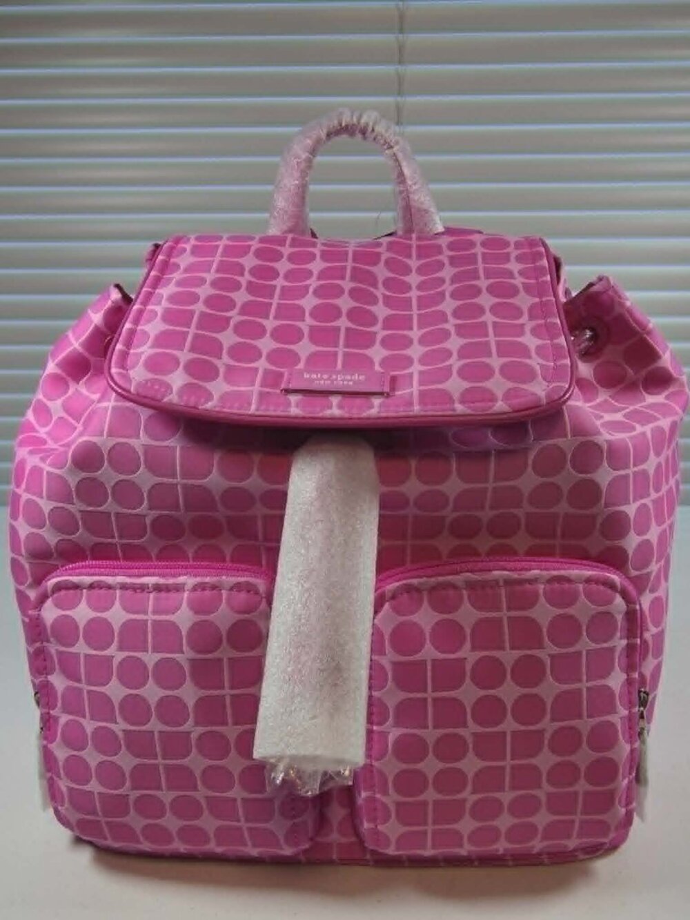 KATE SPADE NOEL JACQUARD BACKPACK PINK VIVID SNAPDRAGON KG241 W/DUST BAG NWT